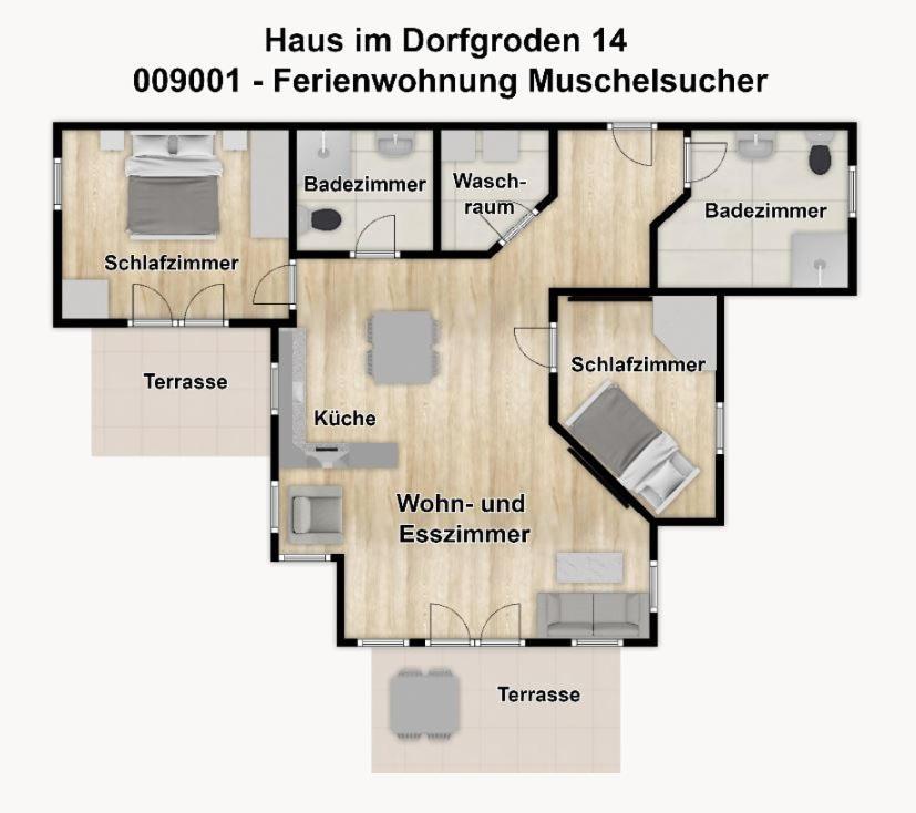 Haus Im Dorfgroden 14 Ferienwohnung Muschelsucher Wangerooge Eksteriør bilde